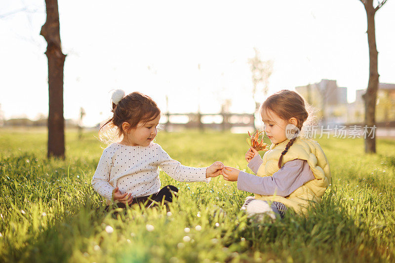 Two little girls having fun